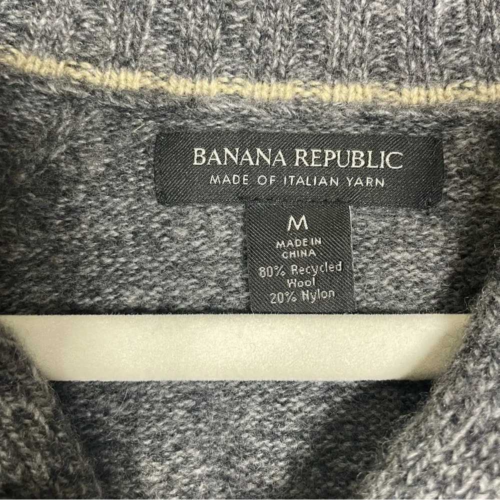 Banana Republic Pierro Wool Sweater Medium Gray